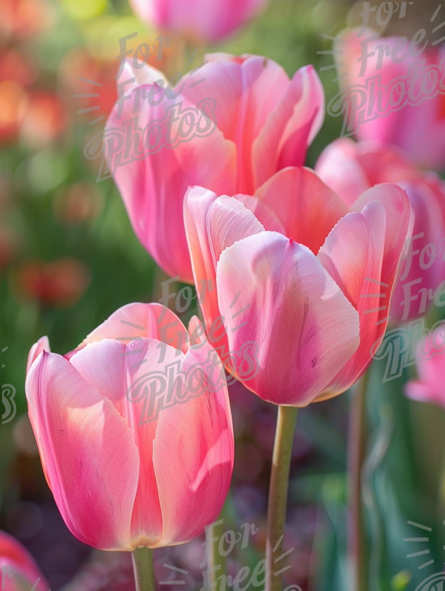 Vibrant Pink Tulips in Bloom - Spring Floral Beauty