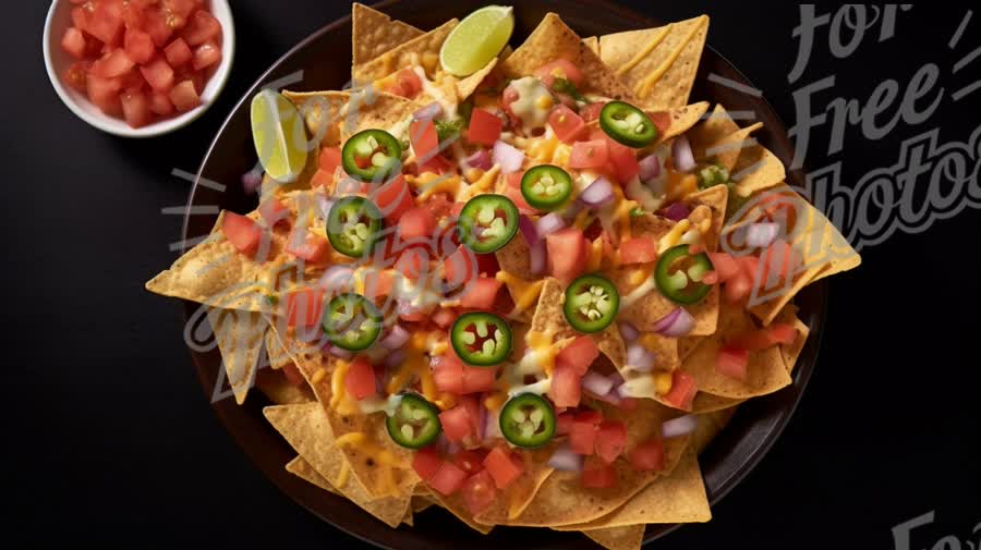 Delicious Nachos with Fresh Toppings and Lime - Perfect for Parties and Gatherings