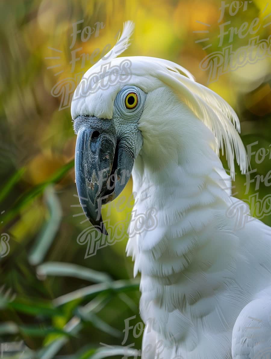 Majestic White Cockatoo Portrait in Natural Habitat