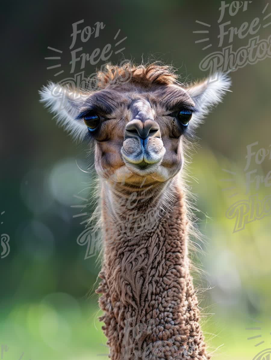 Close-Up of a Playful Baby Camel with Expressive Features in Natural Habitat