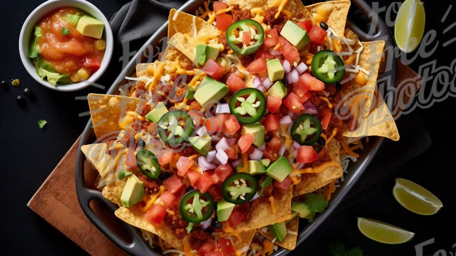 Delicious Loaded Nachos with Fresh Toppings and Salsa