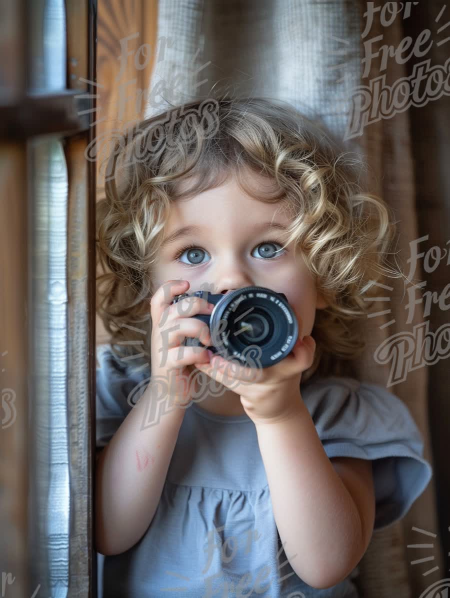 Curious Child with Camera: Capturing Innocence and Joy in Photography