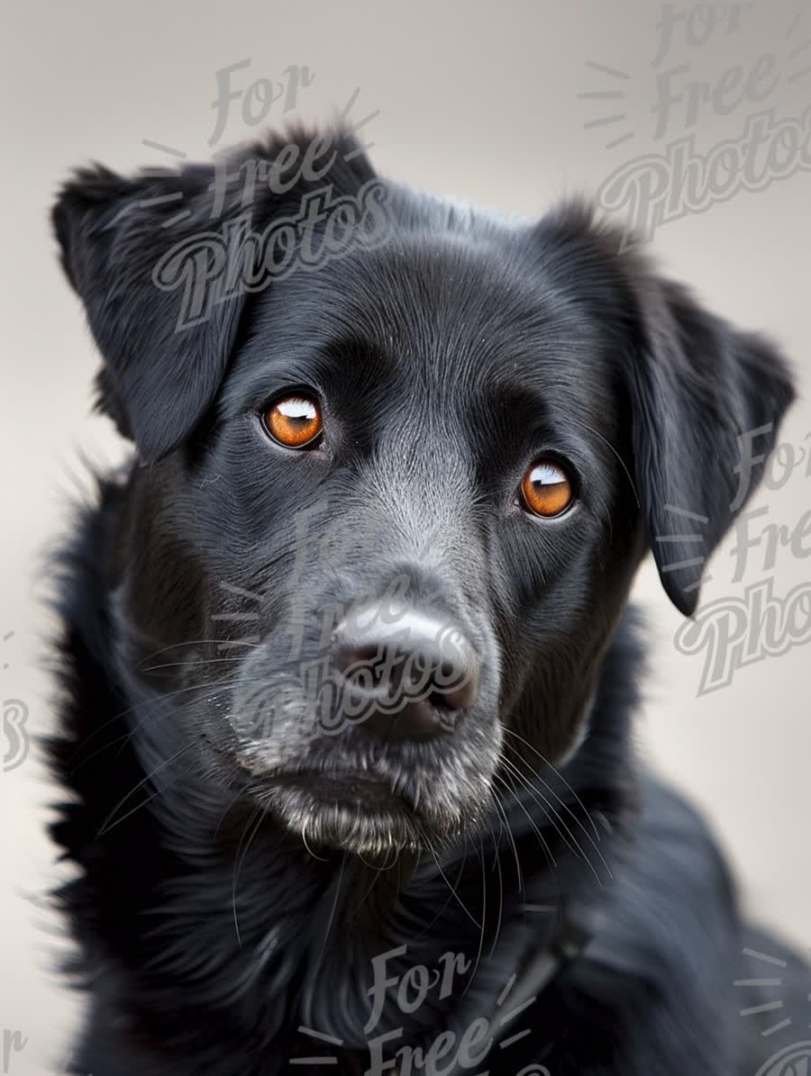 Close-Up of a Black Labrador Retriever with Expressive Eyes