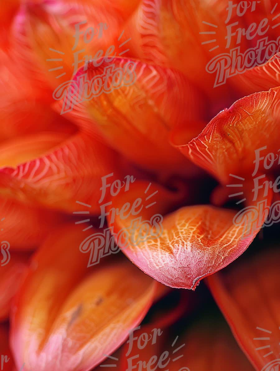 Vibrant Orange Floral Abstract with Heart-Shaped Petals