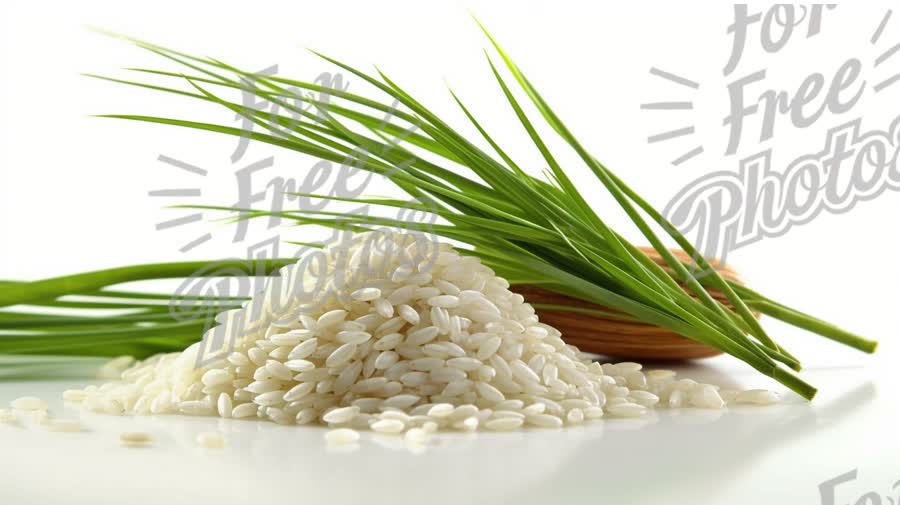 Fresh Rice and Green Chives: Natural Ingredients for Healthy Cooking