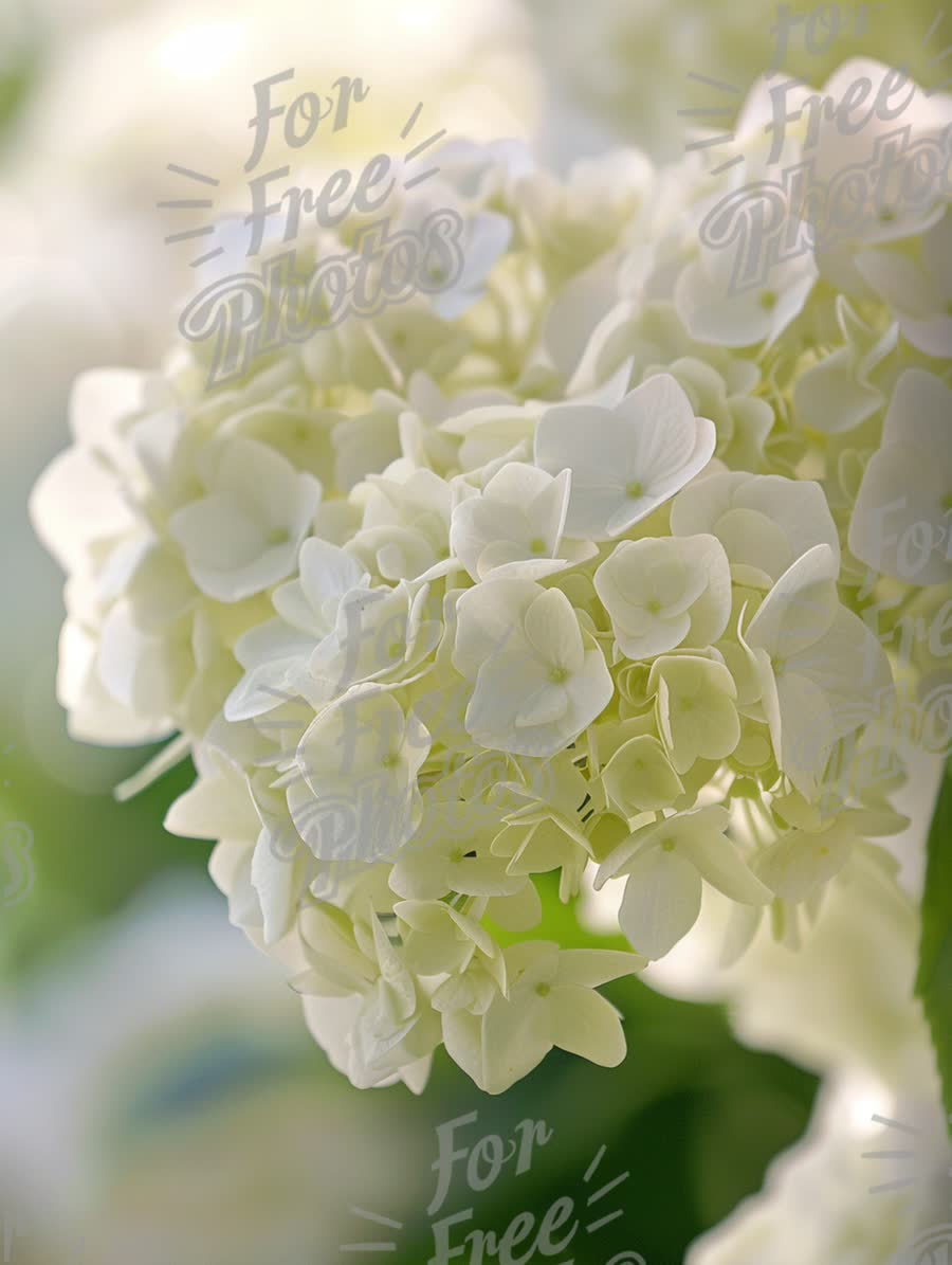 Delicate White Hydrangea Blooms: Elegant Floral Background for Weddings and Events